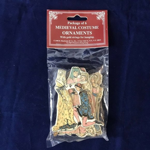 B. Shackman & Co. Other - B Shackman Medieval Costume Christmas Hanging Ornaments Double Sided Pkg of 6